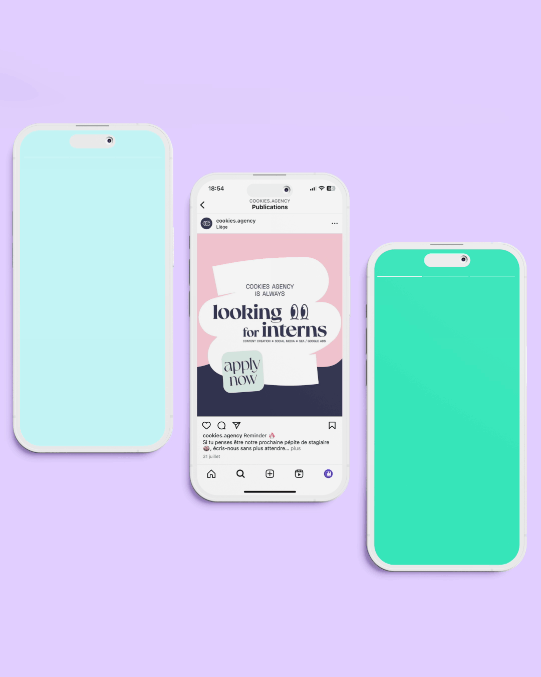 stories téléphones montrant Instagram